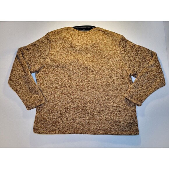 Eddie Bauer Sweater Snap Button 1/4 Zip Henley Brown Fleece Pullover Mens 2XL - Picture 6 of 8